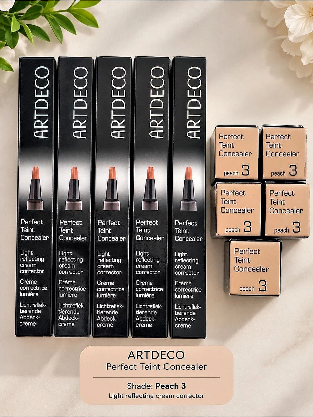 ARTDECO Perfect Teint Concealer Peach 3 Set of 5 NWT